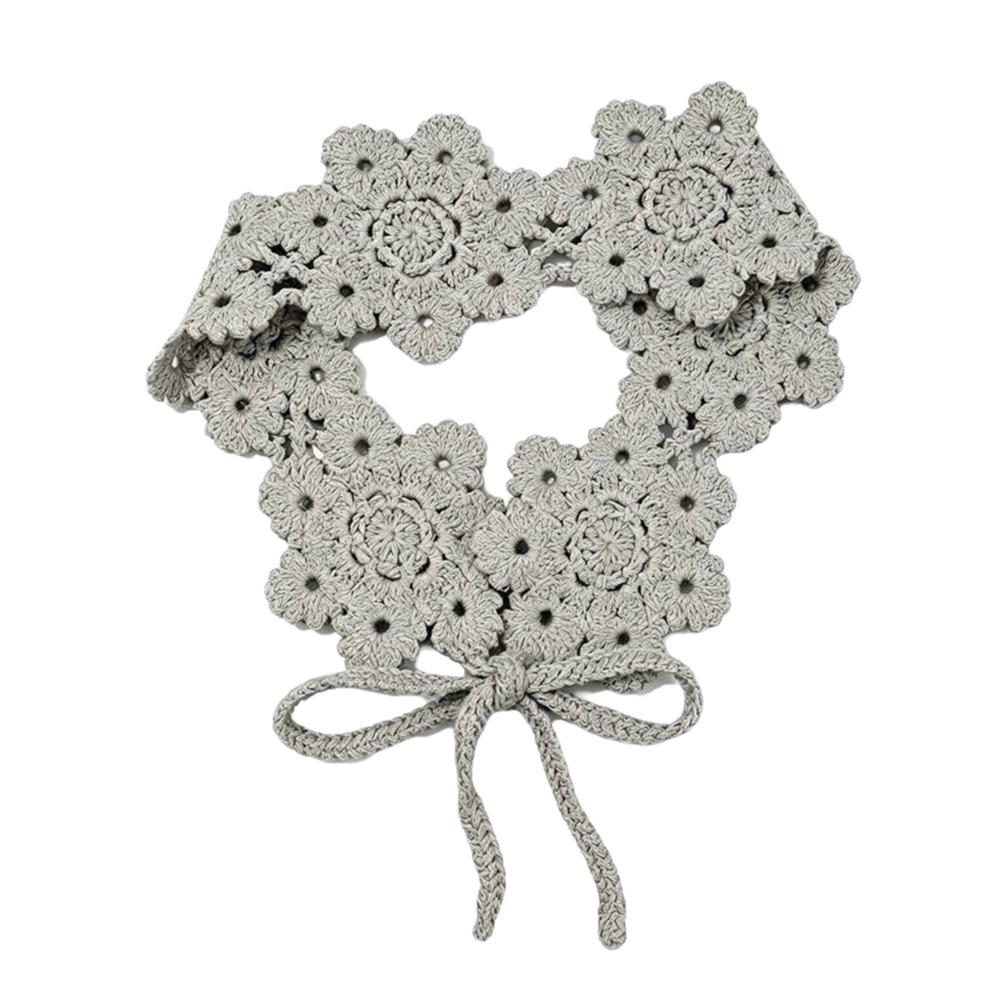 Wide Band Crochet Hair Band Hollow Flower Design Floral Headband Hair Scarf  Beach Daily Wear