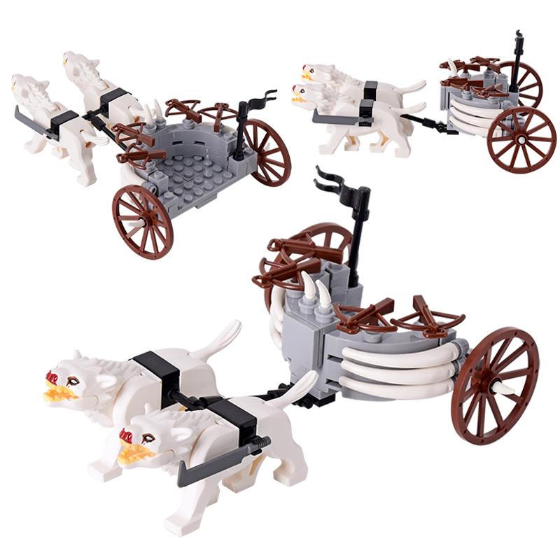 Medieval lotr Figures Orc Soldiers Raider Vargr black Wolf  Siege Engines Knights Building Blocks Bricks Toys gifts