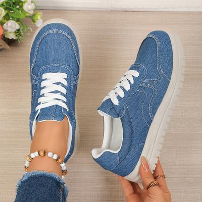 Pantofi vulcanizați de damă cu șireturi Rand Pantofi casual de damă de culoare solidă Modă Pantofi sport din plasă cu vârf rotund Pantofi sport la modă pentru exterior pentru femei