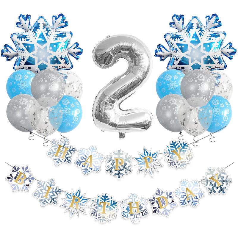 Christmas Snowflake Aluminum Film Balloon Set 32 Inch Digital Flag Children'S Birthday Party Decoration