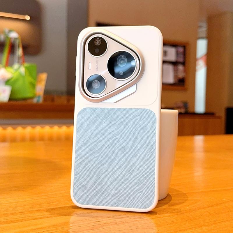 Square Back Premium Leather Phone Case For Huawei Pura 90 Pro Max/Pura 90 Pro Raised Lens to Protect the Camera Back Cover