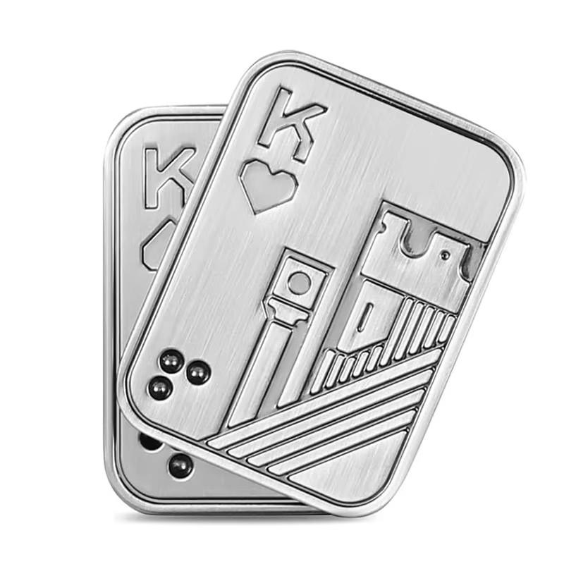 Metal Push Card Fidget Slider Poker Magnetic Haptic Coin Anxiety Adhd Stress Relief Toys Cool Edc Gadgets For Men Adults Gifts