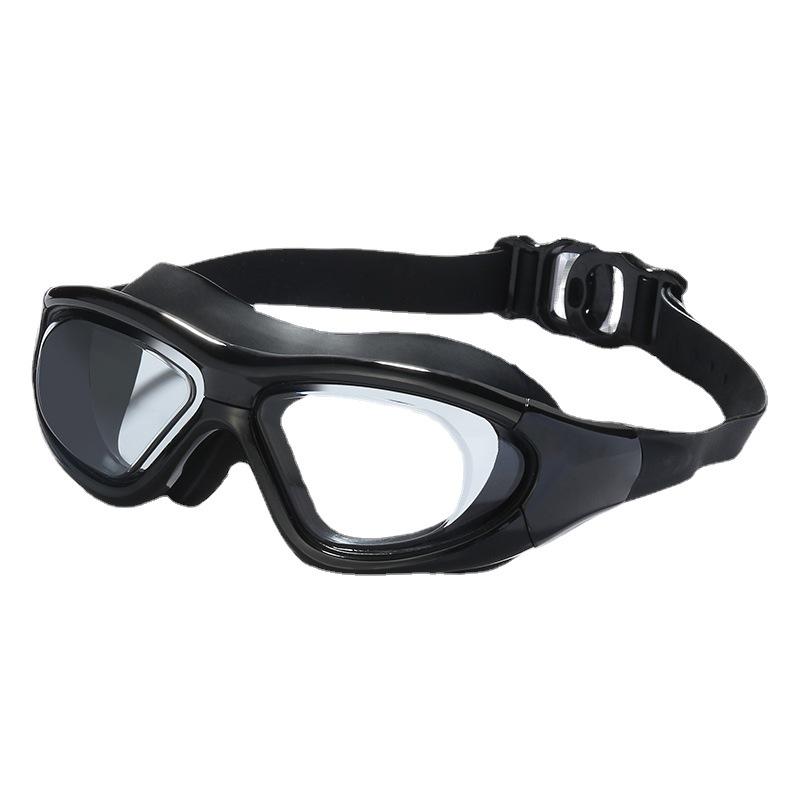 High-Definition Anti-Fog Swimming Goggles for Adults - Large Frame, Flat Lens
