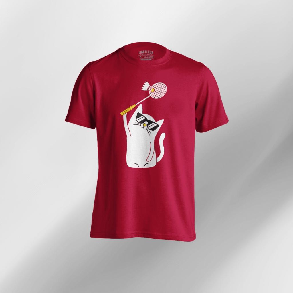 Catminton Badminton Design - Drifit T-Shirt Cute Funny Activewear Sports Apacs Yonex Victor Eco-Dry Dry Fit