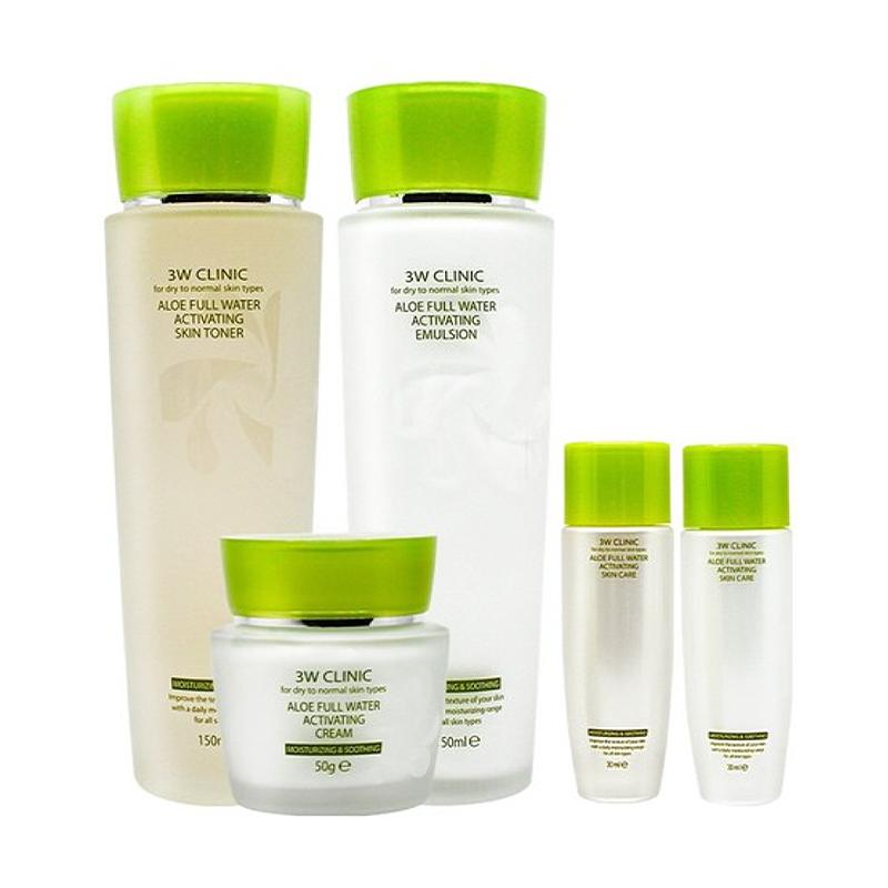 3W Clinic Aloe Full Water Activating Skincare 3-Piece Set