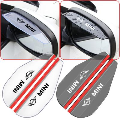 2Pcs Car Rear View Side Mirror Rain Board Sun Visor Eyebrow Guard For BMW Cooper F54 F55 F56 R56 R60 SONE Roadster Clubman Coupe