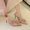 Fashion Flowers Thin Heels Sandals for Women The Best 2025 Luxury High Quality Trend Comfortable and Elegant Daily Woman Shoes Wholesale
