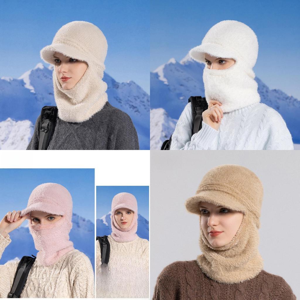 Winter Knit Hat With Face Mask And Ear Cover For Womens Cold Weather Comfort