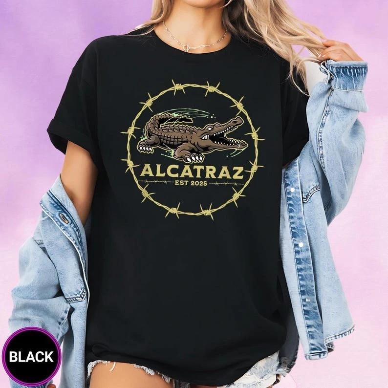 

Alligator Alcatraz Escape T-Shirt, Funny Florida Everglades Prison Tee XL