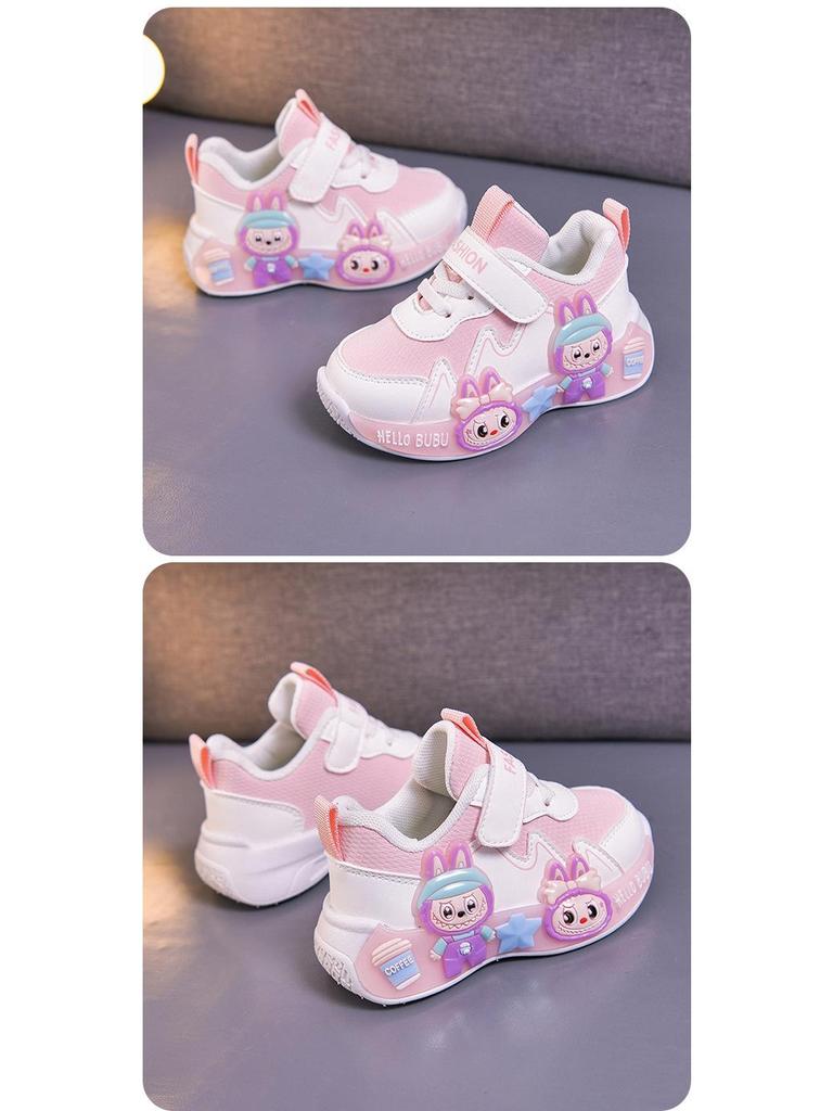 2025 Cartoon Toddler Sports Shoes: Korean-Style Leather Running & Casual Shoes for Boys, Spring/Autumn