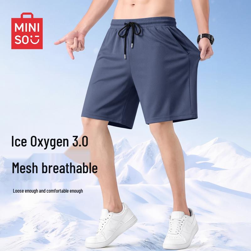 MINISO Men s Summer Quick-Dry Mesh Sports Shorts L