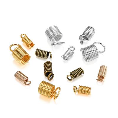 100 teile/los Frühling Verschlüsse Cord Crimp End Kappen Verschluss Anschlüsse Für DIY Armband Halskette Schmuck Machen Liefert Zubehör