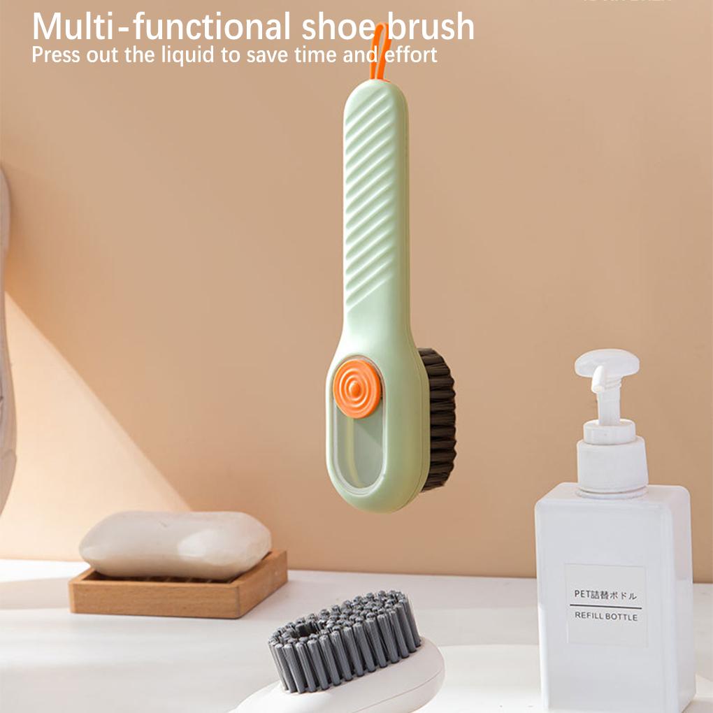 2pcs Soft-Bristled Shoe Brush Multifunctional Household Automatic Filling Liquid BrushesLong Handle Brushes Kitchen Dish Washers