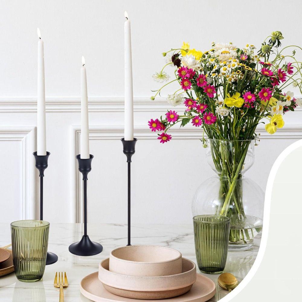 3Pcs Gold Plated Metal Candlestick European Style Tabletop Candle Holder  Hotel Decor