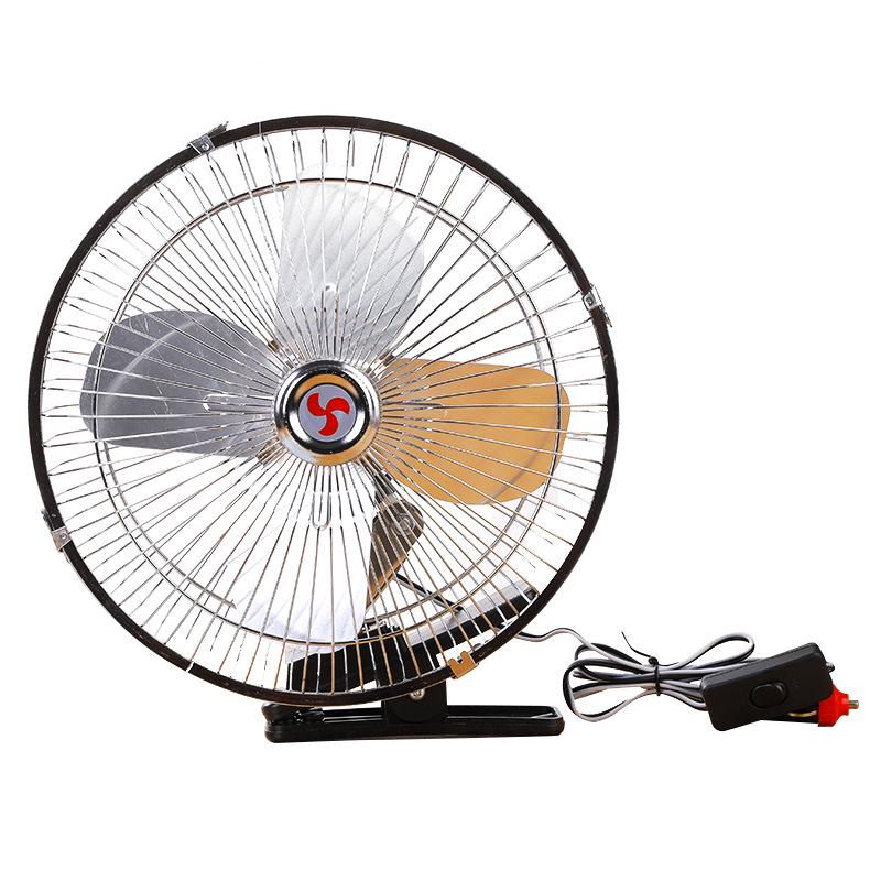 6-12 Inch Oscillating Car Fan with Clip, 12V/24V for Trucks and Cars