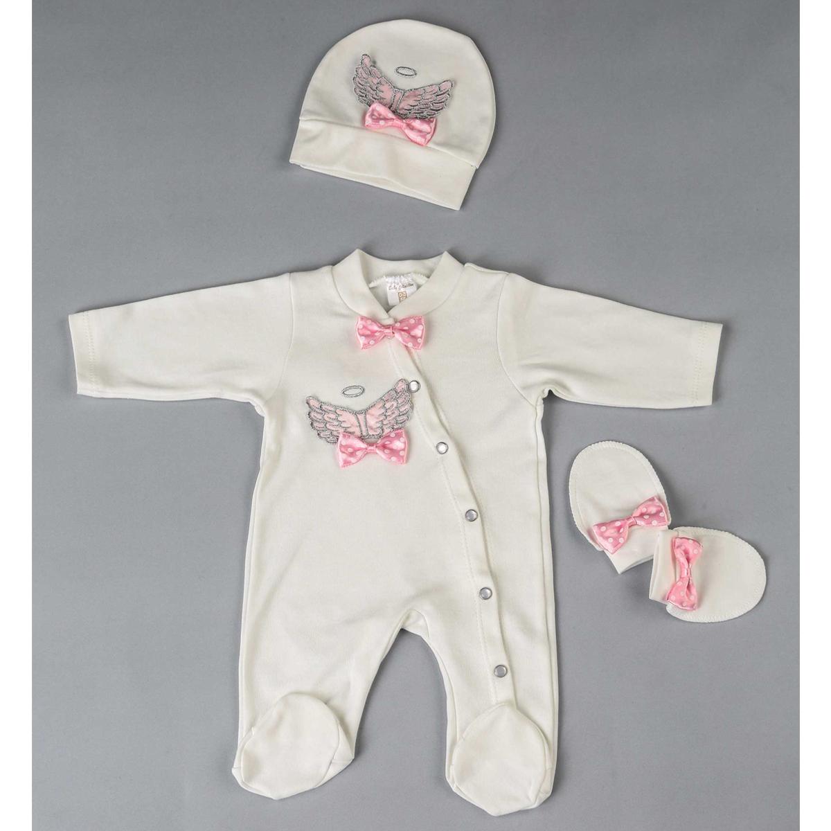 

Комплект из 3-х комбинезонов для маленьких девочек Pink Angel Winged Baby Girl