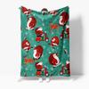 Santa Claus Throw Blanket Christmas Reindeer Cozy Fleece Blanket Holiday Home Decor Festive Gift Couch Cover Bedspread Room Deco