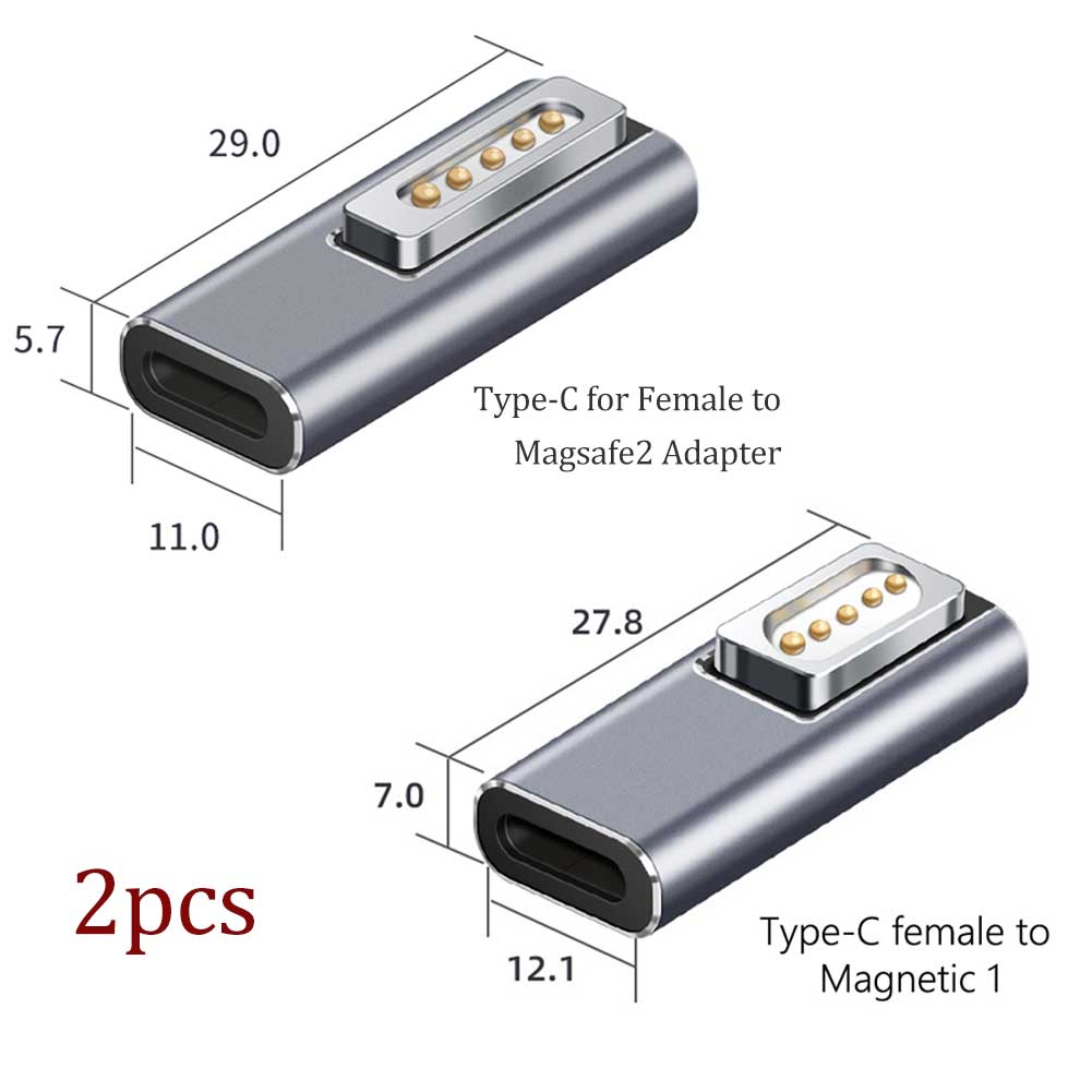 Type C Magnetic USB PD Adapter for Apple Magsafe 1 Magsafe 2 MacBook Pro USB C Female Fast Charging Magnet Plug Converter