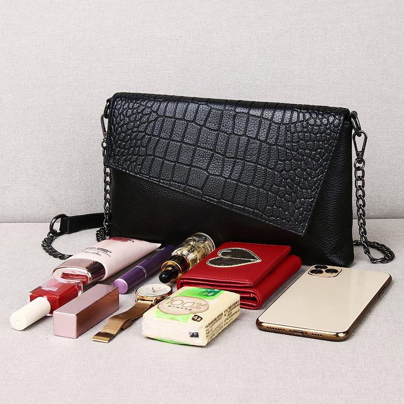 Stone Pattern Leather Clutch Bag Women'S Tide Large Capacity Women'S Chain Messenger Bag Fashion Banquet Handbag