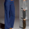 Lässige Hose aus Baumwollleinen mit weitem Bein für Damen, Hose mit weitem Bein, Hose mit hoher Taille, elastische Jogginghose, Streetwear-Jogginghose
