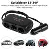 Triple Port 12V/24V Car Charger - Dual USB Fast Charging with LED Light for iPhone Android GPS Dash Cam