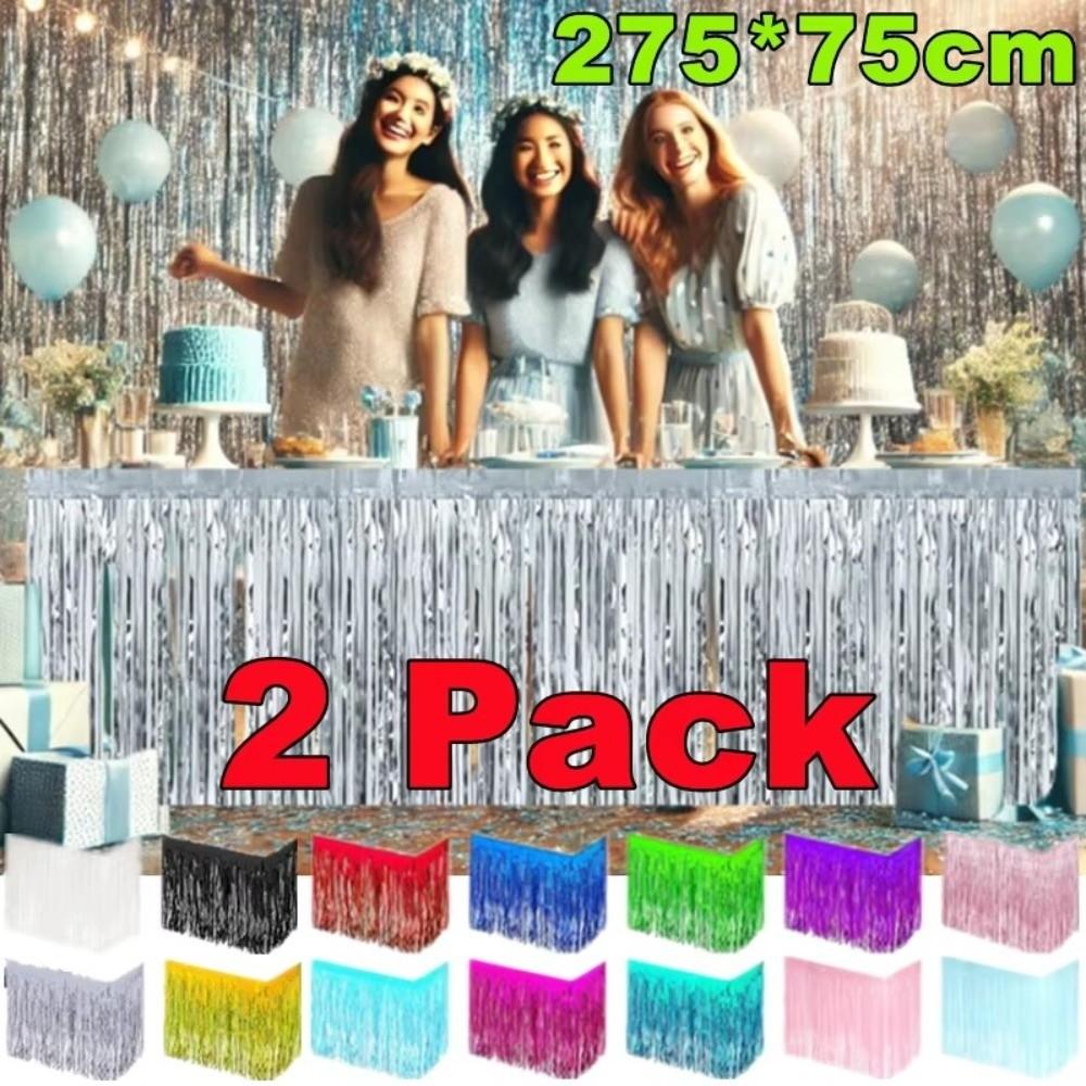 Colorful Table Skirt Tablecloths  For Party Birthday Gatherings Holiday Wedding Decorations