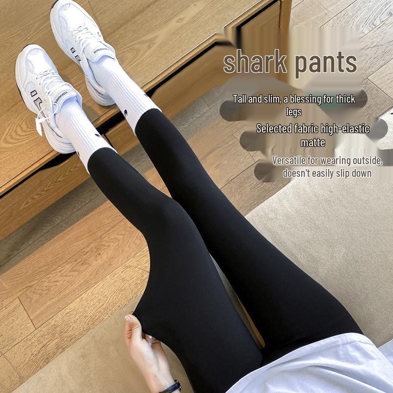Pantaloni da Donna a Vita Alta con Squalo - Controllo Pancia, Elastici, Dimagranti, Capispalla per Primavera/Estate