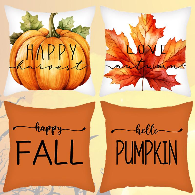 

New Home Products Halloween Decoration Pillow Pumpkin Letter Pillow Case Living Room Decoration Sofa Pillow Pillow Head Pillow 45*45cm