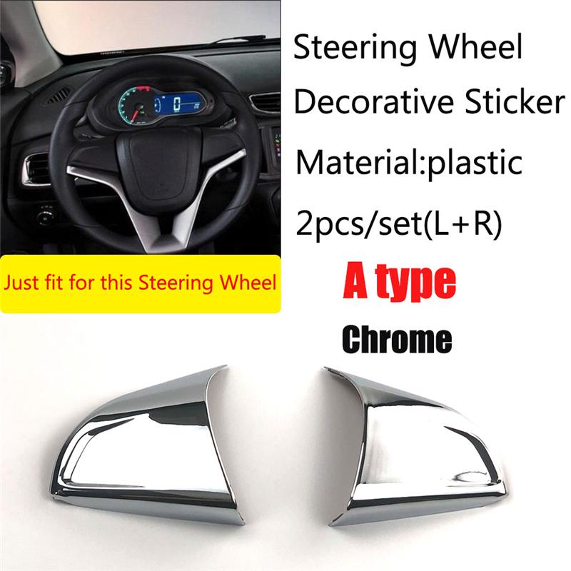 Car Accessories Interior Steering Wheel Decoration trim Case sticker For Chevrolet Orlando Cruze Trax Aveo Sonic Onix Cobalt