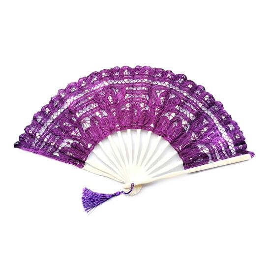 Yousheng Vintage Lace Folding Fan with Tassel Wedding Party Bride Hand Held Fan Portable Summer Fan Decoration Dance Performance Props Party