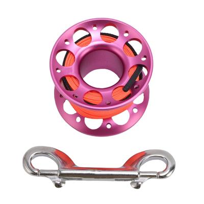 15m Cable Scuba Diving Reel Aviation Aluminum Diving Line Reel with Double Ended Hook for Outdoor Boating Marine