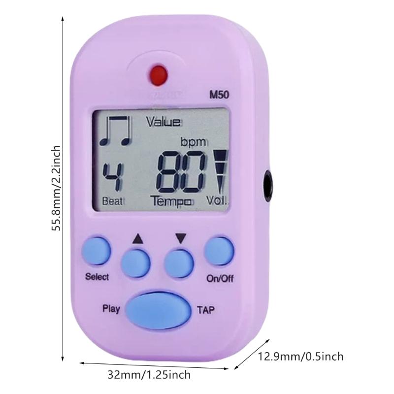 Miniature Metronome LED Screen Countdown Function Digital Electronic Metronome for Beginners and Professionals