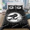 Wikinger Muster Nordische Mythologie Rabe Bettwäsche Set Einzelbett Doppelbett Full Queen King Size Bettwäsche Set Erwachsener Kinder Schlafzimmer 3D Druck