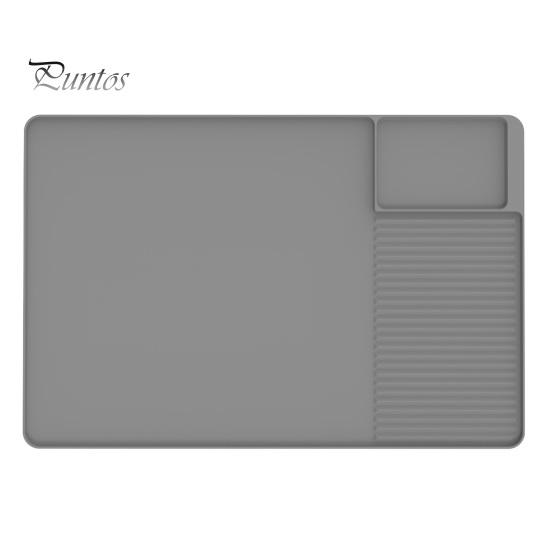 Силиконовый коврик для кофе 24  x16  , непроливающийся коврик для кофейного бара, термостойкий коврик для сушки посуды, шумоподавление, амортизация, аксессуары для кофейного бара серый