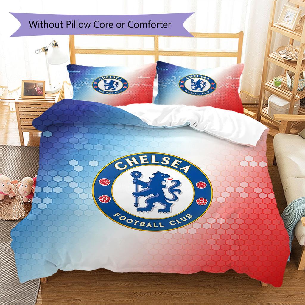 Chelsea F Pattern Bedding,Quilt Set Quilt Cover Pillowcase Home Birthday Gift(1 * Duvet Cover + 2 * Pillowcase, Without Core)