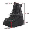 Fashion Women Boots Platform High Wedges Heels 2024 Autumn Winter NewPunk Halloween Witch Cosplay Women Boots Gothic Botas De Mujer 2024