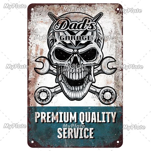 Vintage Auto Garage Metal Sign Vintage Plaque Rules Tin Sign Plate Wall Decor For Bar Club Man Cave Cartoon Art Painting Poster