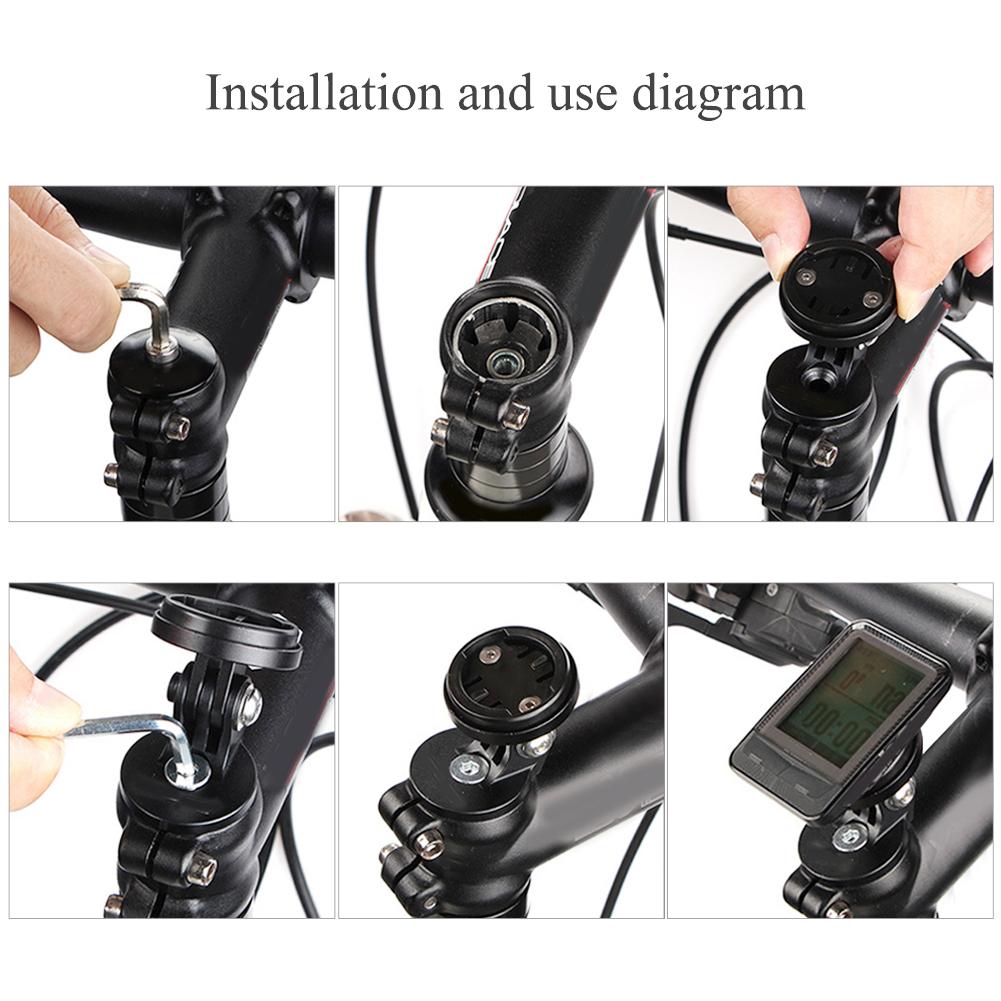 Code Table Extended Bracket Extension Holder with Adapter Base for Outdoor Cyclingblack