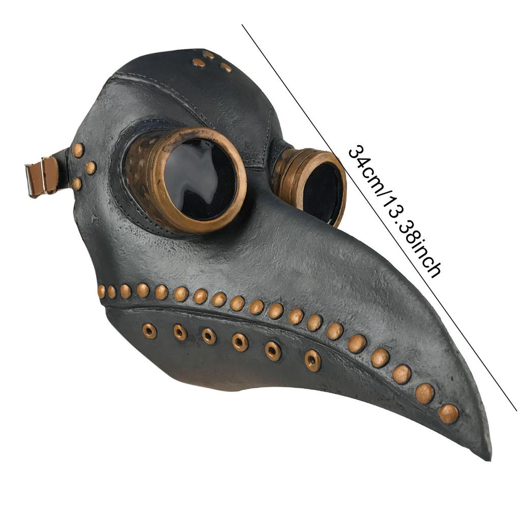 Halloween Costume Steampunk Bird Mask Long Nose Beak Doctor Crow Mask Latex Masquerade Vent Adjustable Size Festival Accessories