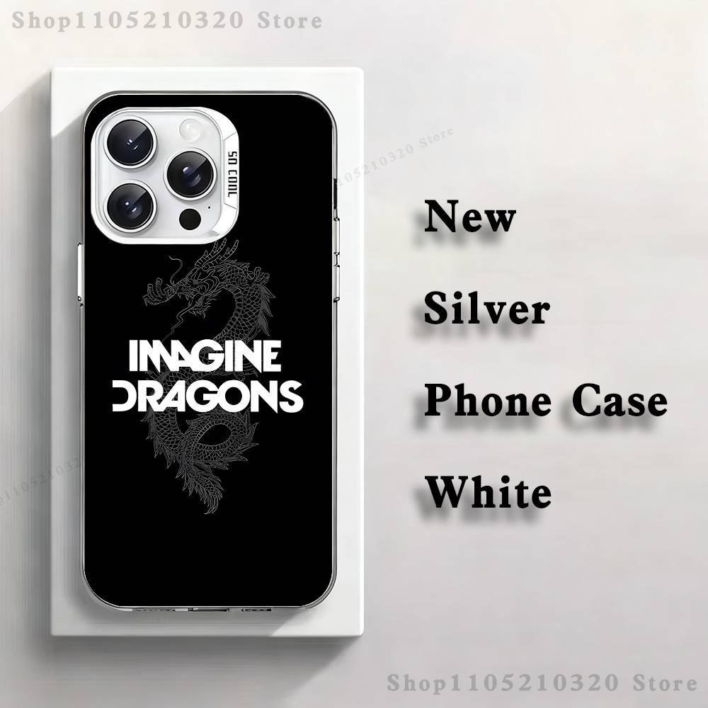 I-Imagine D-Dragons Band Phone Case For iPhone 17,16,15,14,13,12,11,Mini,Pro,E,MAX White Matte Silicone Whtie Cover iPhone14ProMax