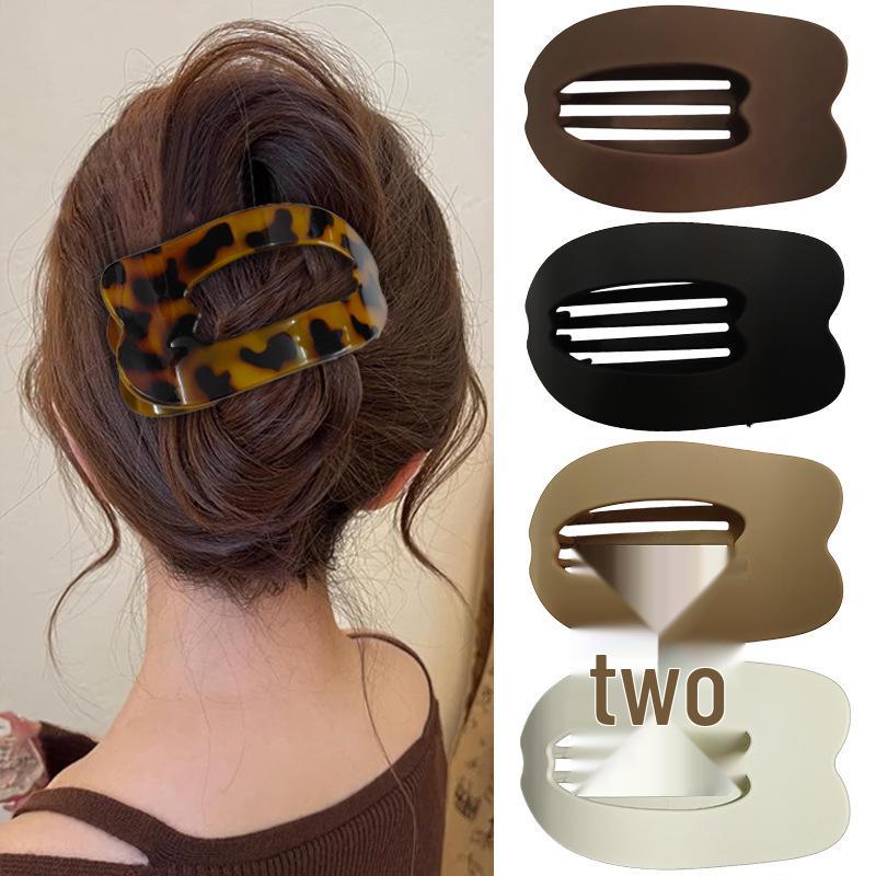 Curved Oval Updo Hair Claw - Temperament Shark Clip