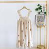 Ladies Summertime Cotton Yarn Pure Cotton Thin Suspender Nightdress Loose Mid-length Sweet and Lovely Long-cut Home Dress Camisola Sexy