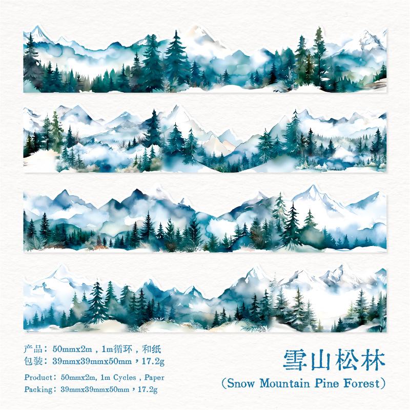 1pcs/1lot Decorative Adhesive Tapes Mountains, Rivers Scrapbooking DIY Scrapbooking Stickers