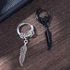 Korean Gift Zinc Zinc Alloy Men Fashion Jewelry Feather Hoop Earrings Stainless Steel Cross Stud Earrings
