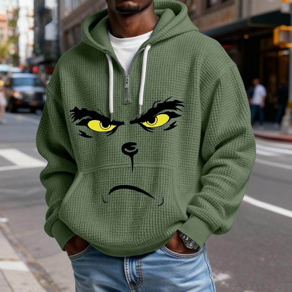 Mokaloha Men's Casual Solid Color  Zipper Long Sleeve Hooded Sweatshirt, Everyday Zipper Casual Long Sleeve T-Shirt