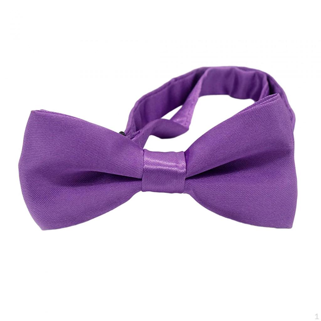 Adjustable Bow Ties for Kids, Solid Color, Polyester, Versatile, Pre-Tied, Birthday, Prom,