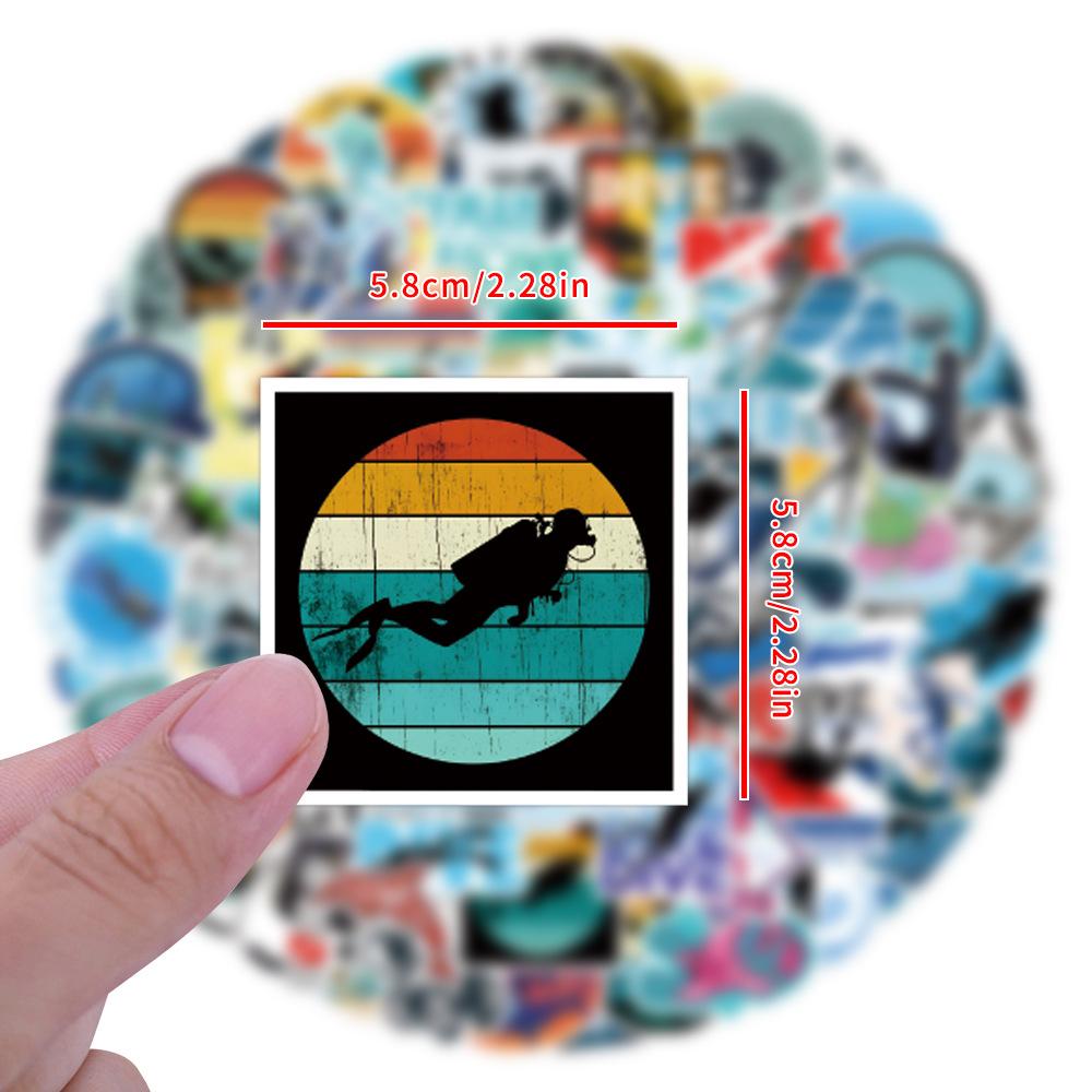 110 New Diving Diving Graffiti Stickers Decorate Suitcase Mobile Phone Personalized Stickers
