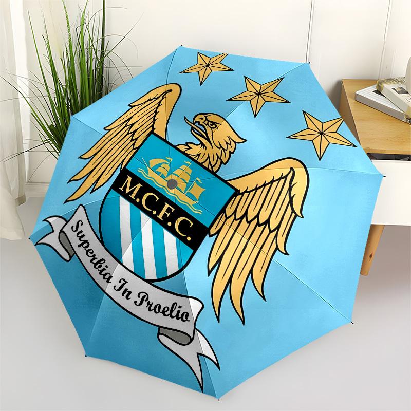 

Manchester City, Crest- Automatic Opening and Closing, 8-rib Structure Portable Umbrella, Suitable for Men and Women in All Seasons - Perfec
