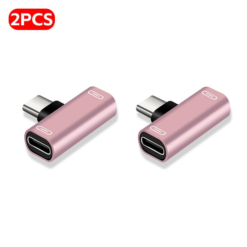 2/1PCS USB C Splitter Type C Male To Dual Type C Female Adapter 2IN1 Headphone Charger Converter for Phone Headphone TypeC Port 3
