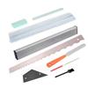 Guitar Fret Leveling and Polishing Kit Neck Straightedge Notched Ruler File Sandpaper Stainless Steel for Guitar